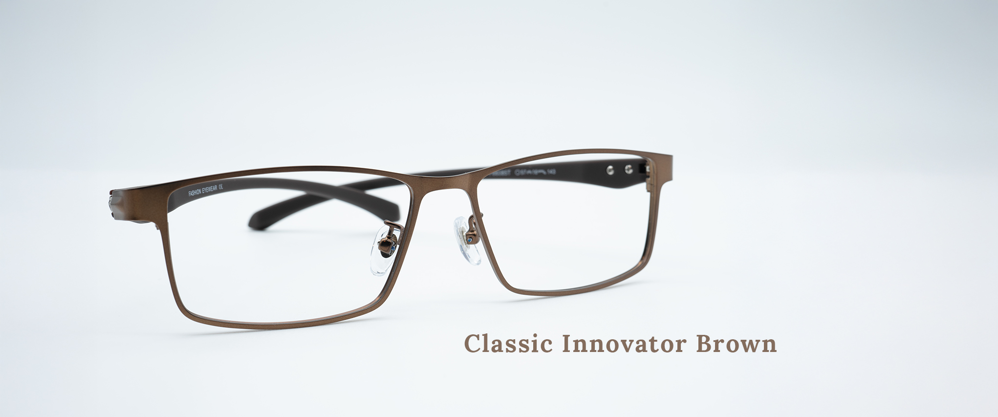 Classic Innovator Brown Mens Eyeglasses